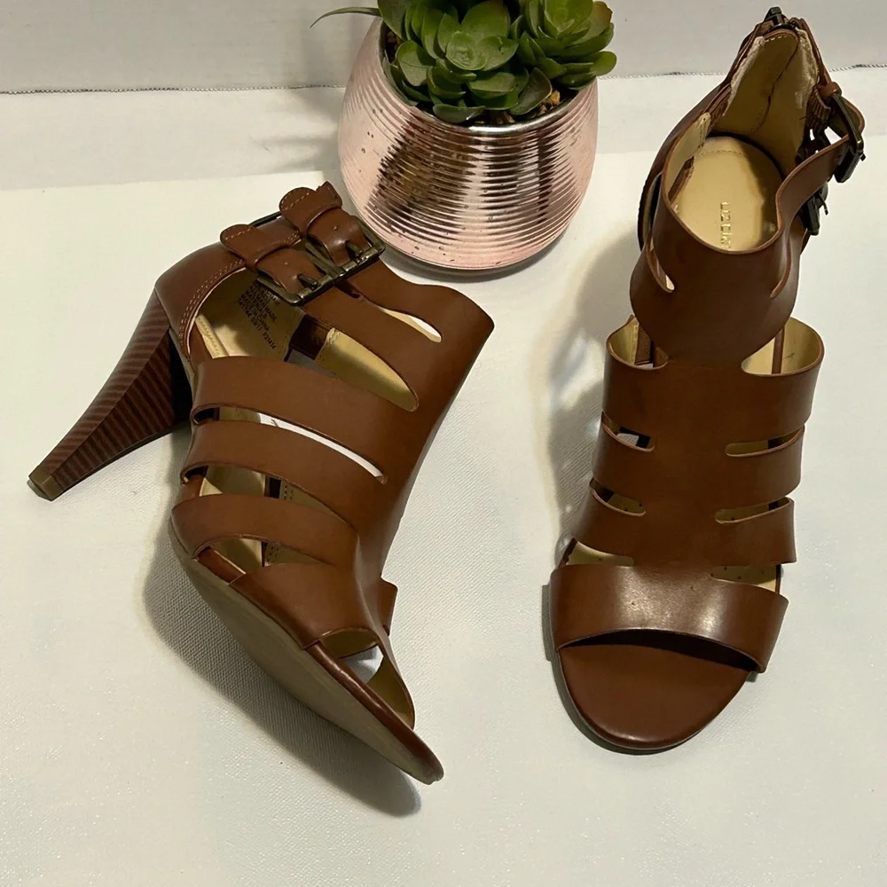 Brown Strappy Heeled Sandals